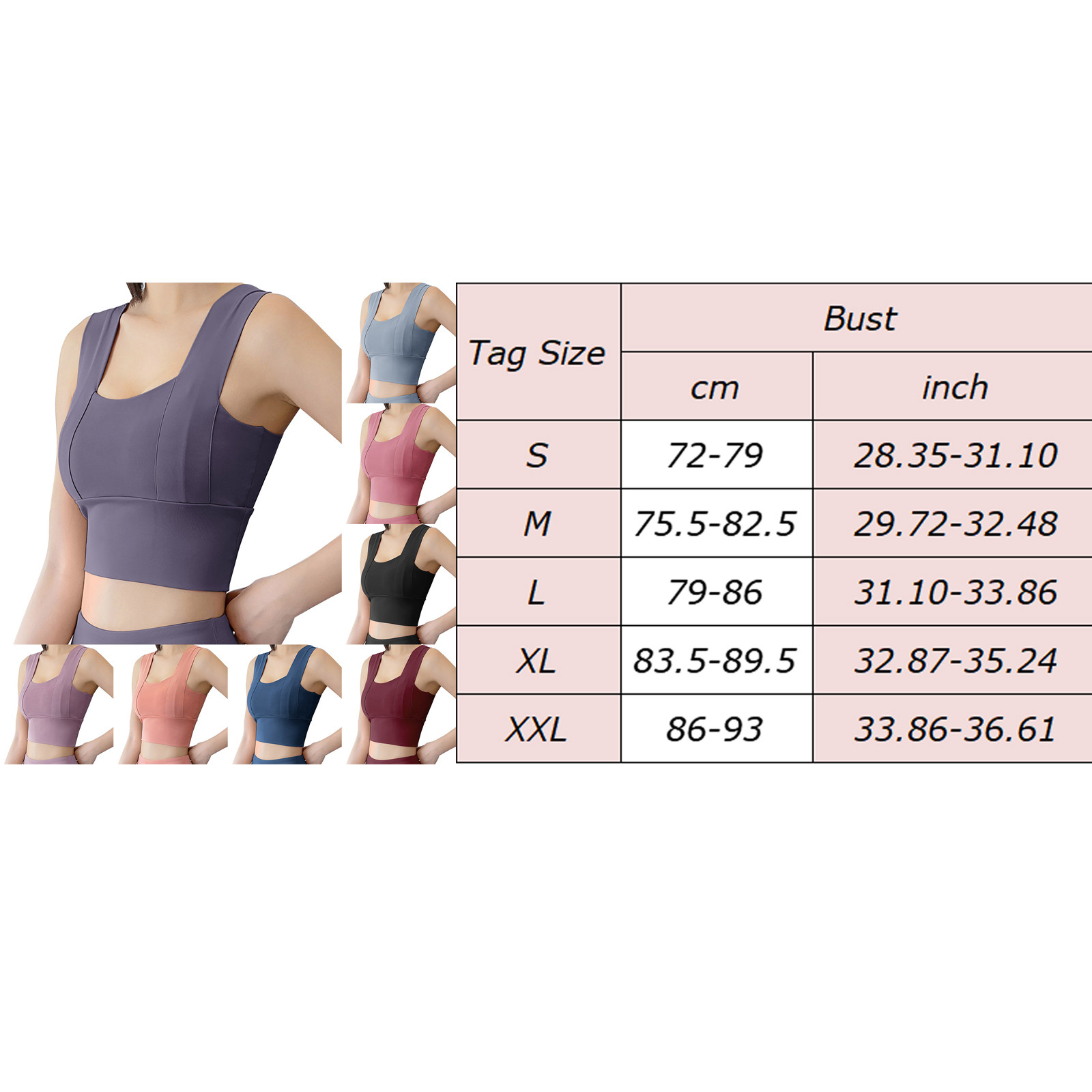 thumbnail image 4 of Sujetador deportivo sin costuras para mujer - Sin aros, relleno extraíble - A prueba de golpes, diseño con espalda en U para yoga/running, 4 of 5